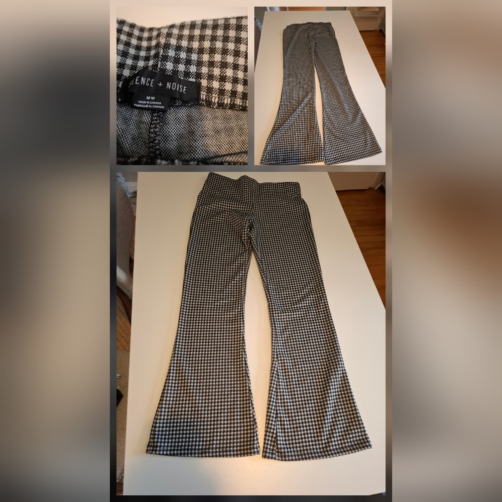 Silence + Noise Black and White Flare Pants